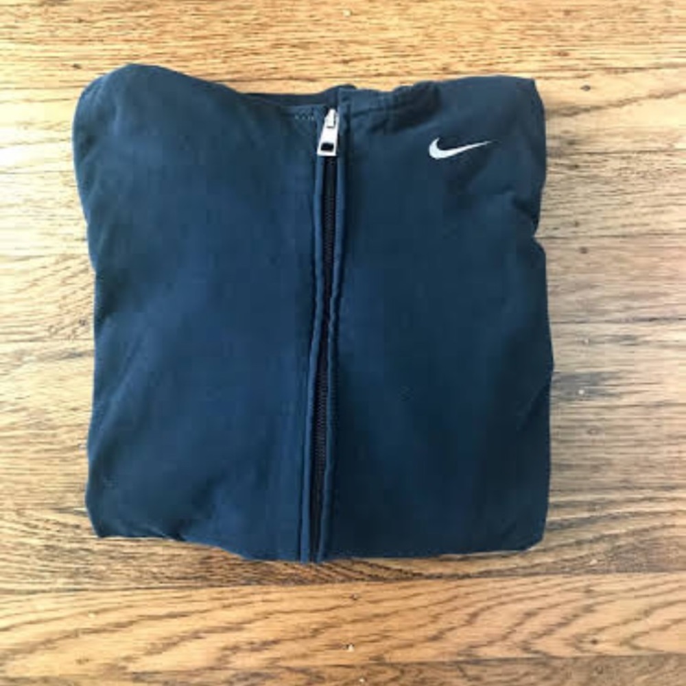 fitted y2k navy colored Nike zip up sweatshirt